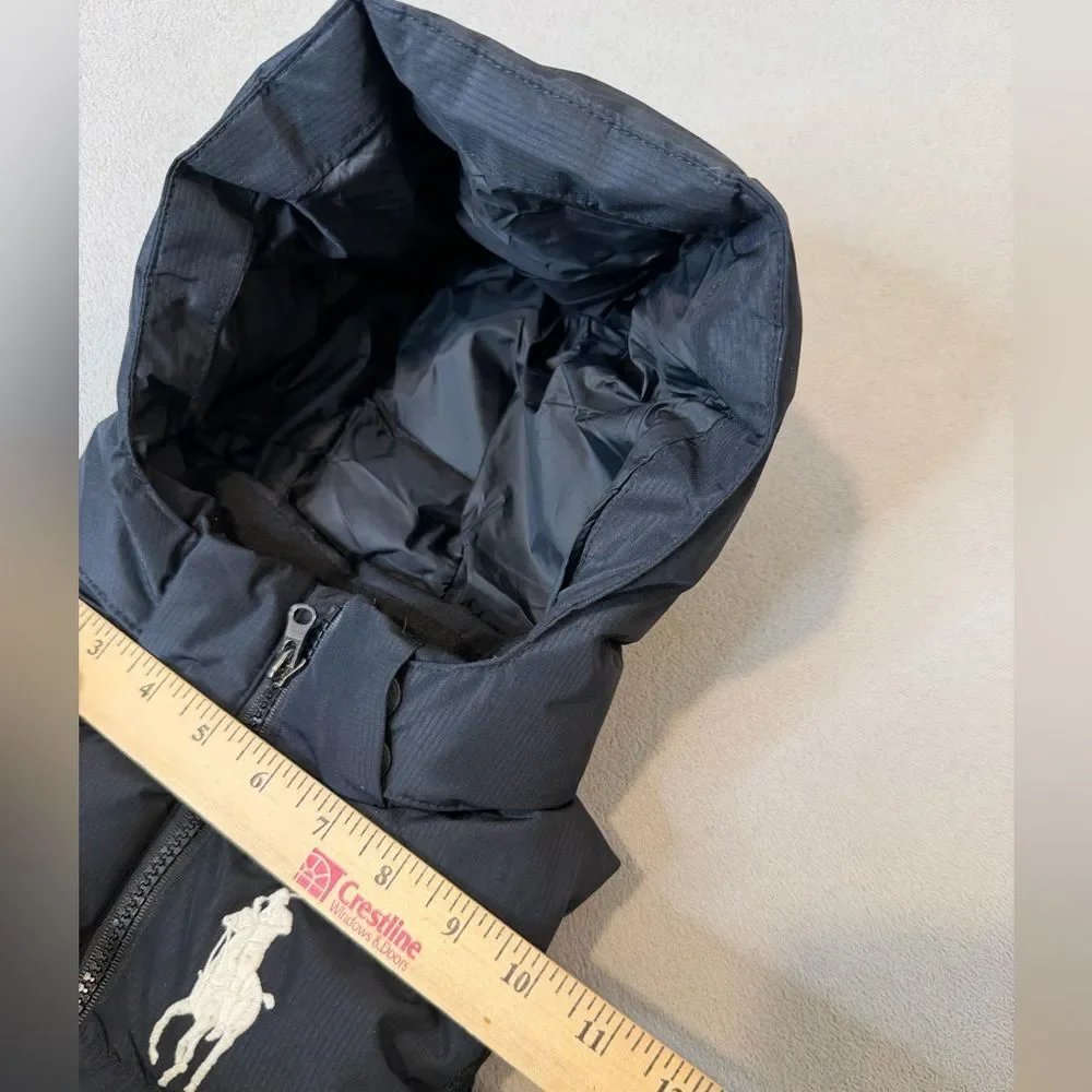 Polo Ralph Lauren Kid's Big Pony Hooded Puffer Down Vest Jacket - Black size 2T